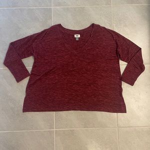 Old Navy Heather Maroon Long Sleeve Shirt, Size XL